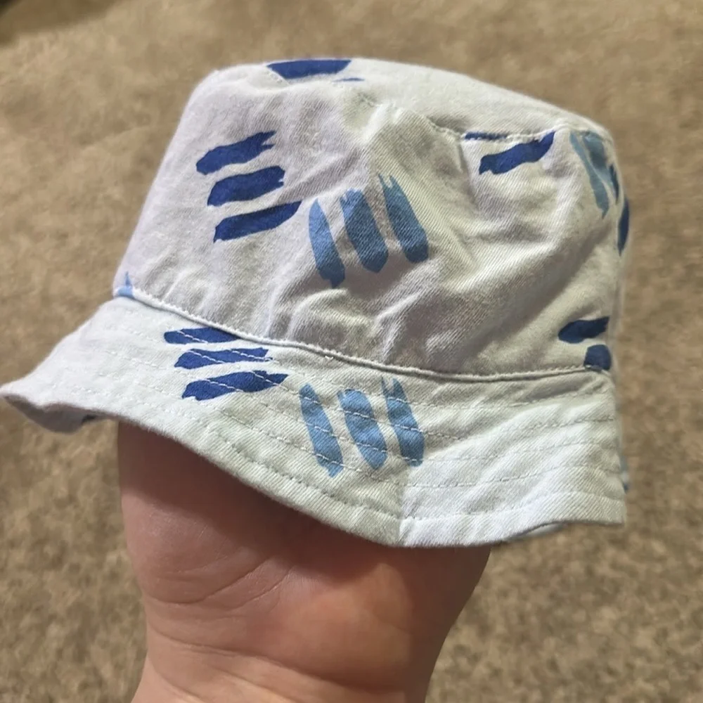 Blue Patterned Kids One Piece with Hat